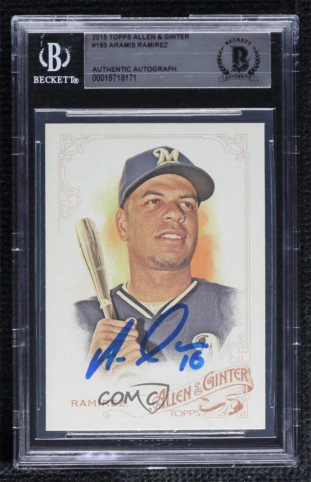 BAS 2015 Topps Allen & Ginter's Aramis Ramirez #193 BGS Authentic Auto - Image 1 of 2