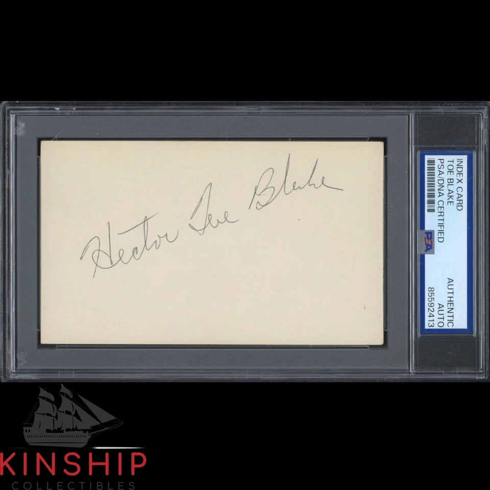 Hector Toe Blake signed 3x5 Index Card PSA DNA Slab Hockey HOF Auto C5159 - Image 1 of 1