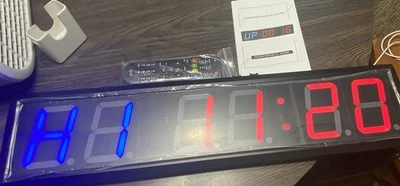 BTBSIGN LED Interval Timer Clock with Remote Count Down/Up Stopwatch Wall Clock - Image 1 of 4