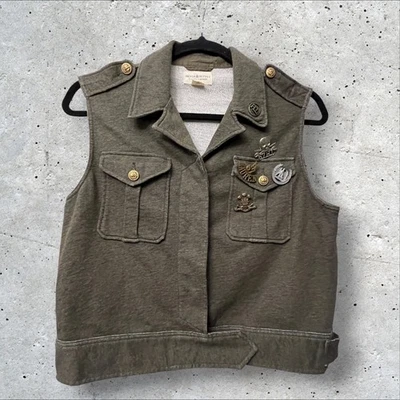 Chaleco Denim & Supply Ralph Lauren Mujer XL Verde Oliva Militar Ejército Decorado Foto 1 de 4