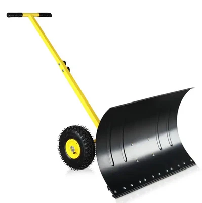 Heavy Duty Rolling Snow Pusher With Wheels And Adjustable Handle Snow Pusher New - Image 1 of 4
