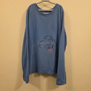 Hanna Andersson Dinosaur Shirt Girls Top Blue Long Sleeve Size 160 14/16 - Picture 1 of 5
