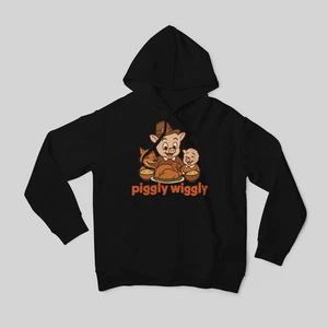 Piggly Wiggly Thanksgiving Hoodie Retro Cartoon Schwein Familie Grafik Sweatshirt - Bild 1 von 5