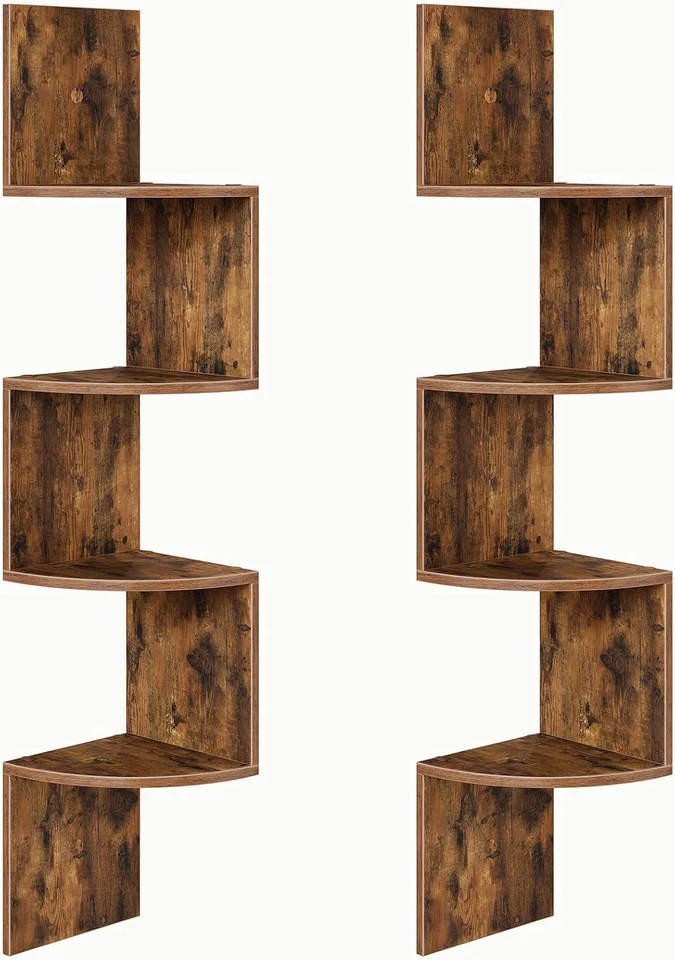 Juego de 2 Estantes Esquineros Flotantes Estanterías Esquineras 7.9" x 7.9" x 41.3" Foto 1 de 1