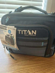 NEW Titan Deep Freeze Expandable Lunch Box, Navy Blue- 2 Ice Walls Included - Picture 1 of 10