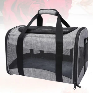 Pet Carrier Bag Foldable Breathable Pet Outdoor Storage Bag Travel Pouch (Grey) - Picture 1 of 12