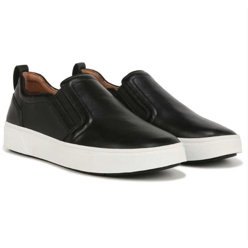 NUOVO Vionic sneaker da donna Kimmie in pelle morbida comode slip on taglia 6 5 nero