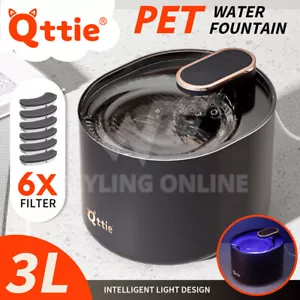 Qttie 3L Pet Water Fountain Cat Dog Automatic Electric Drinking Dispenser Filter - Picture 1 of 17