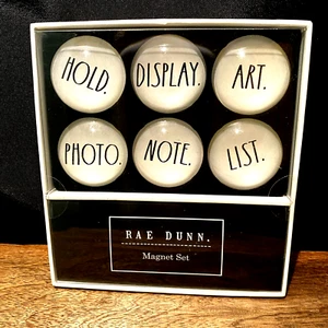 Rae Dunn Dome Magnet Set 6 Glass Domed Magnets Refrigerator Office Display Note - Picture 1 of 2