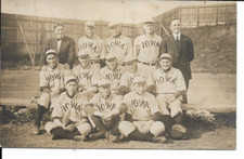 1909 Hawkeyes baseball team postcard University of Iowa real photo