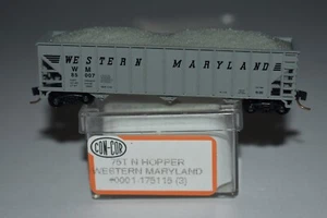 N Scale Con-Cor 0001-175115 Western Maryland 3-Bay Hopper 85007 C47055 - Picture 1 of 2