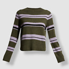 $336 Lisa Todd Women's Green Mesh Twister Cotton Sweater Size XL
