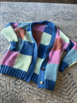 Cotton On Women’s Knit Cardigan Medium Colorblock Patch Artsy Grandma Grandpa  Foto 1 de 4