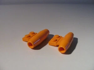 LEGO : 2x Orange Plate With Jet Engine And Axle Hole 1x2 1437 4613 ( 3475b ) - Picture 1 of 3