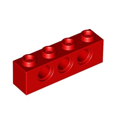 Lego Technic Bricks 10x Bright Red 1x4 Beam with 3 Pin Peg Holes 370121 3701 NEW - Image 1 of 4