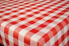 Plain Red White Gingham Check Pvc Vinyl Material Table Cloth Protector Checked