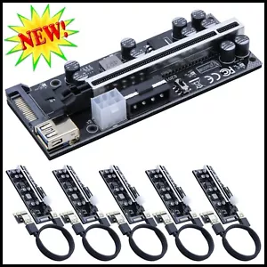 6 Pack V009s Pro PCIe Riser GPU Riser Card for Crypto Mining 16X to 1X Mailiya - Afbeelding 1 van 7