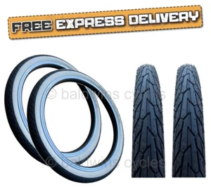 PAIR Schwalbe ROAD CRUISER 24 x 1.75 WHITE WALL Smooth MTB Road TYRES - Picture 1 of 10