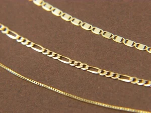 14k Gold Figaro Box Valentinstag Kette Halskette echt 14 Karat Gold - Bild 1 von 8