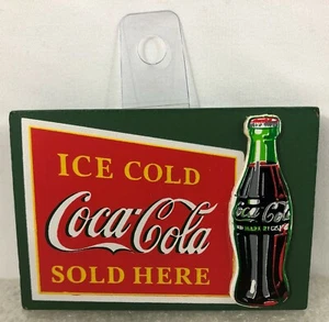 WOODEN ICE COLD COCA COLA SOLD HERE  2 X 3 INCH REFRIGERATOR COKE MAGNET ~ NEW ~ - Picture 1 of 3