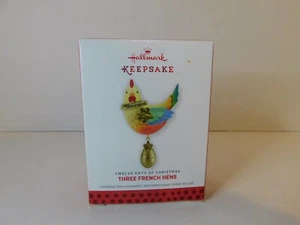 2013 Hallmark Three French Hens Twelve Days of Christmas Ornament 3rd In Series - Picture 1 of 2