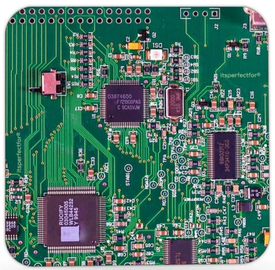 ITSPERFECTFOR® Drinks Coaster Computer Circuit Board Design PC Gamer Image Geeky Nerd Tech Gift