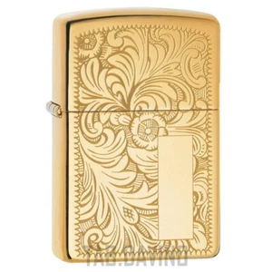 ZIPPO ACCENDINO VENETIAN REGULAR 352B OTTONE DUE LATI LIGHTER ORIGINAL - Foto 1 di 2