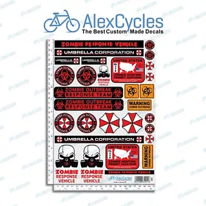 Body Axial SCX10 Wraith Crawler RC R/C 1:10 Scale ZOMBIE Decals Stickers Set - Picture 1 of 2