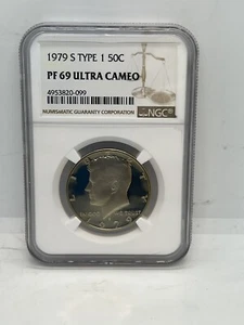 1979 S Type 1 Clad Kennedy Half Dollar NGC PF69 Ultra Cameo #814 - Picture 1 of 4