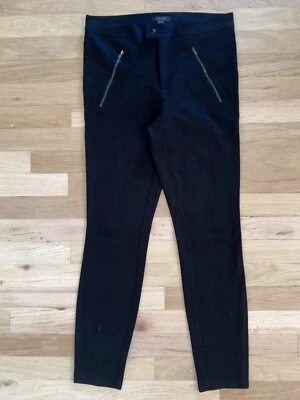 J. Crew Black Ponte Zipper Accent Snap Front Pixie Pants Womens Size 2 R - Image 1 of 4