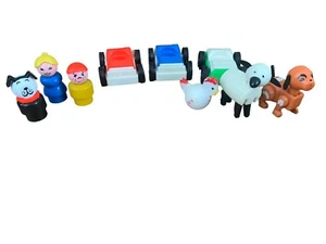Vtg Little People Random Lot Fisher Price Farm Animals Dog Chicken Sheep Cars - Picture 1 of 4
