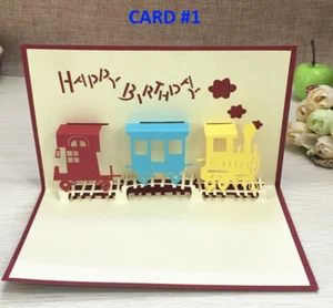 Pop out Greeting cards Birthday, Kids Party 3D New (3 Pack) Sponge Bob Train WOW - Picture 1 of 10