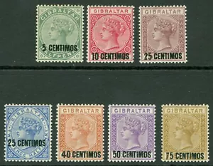 SG 15-21 Gibraltar 1899 Juego de 7. Muy ligeramente montado como nuevo CAT £200 - Imagen 1 de 1