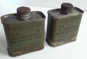 Standard Oil Vtg 2oz Military Cartridge Belt EMPTY Can Lot of 2 - Picture 1 of 6