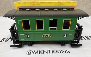 Coche de pasajeros LGB 3010 verde #3 escala G tercera clase nuevo/caja/manga - Imagen 1 de 7