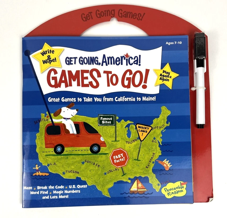 Peaceable Kingdom - Get Going America - Write & Wipe Games On The Go - Image 1 of 4