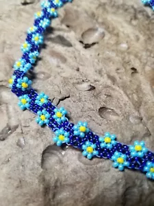 Hand Beaded Native American Made Peyote Stitch Seed Bead Bracelet - Picture 1 of 5