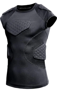 COOLOMG YouthSizeXL FootballPaddedShirt ChestRibHeartSternumShoulder Protection - Picture 1 of 10