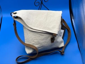 CUTE BEIGE HANDBAG BY VINTAGE ADDICTION MADE WITH MILITARY TENT CANVAS NWT - Picture 1 of 12