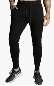 FIRSTGYM Men’s Black Joggers Sweatpants Slim Fit Athletic Workout Pants XL New - Picture 1 of 5