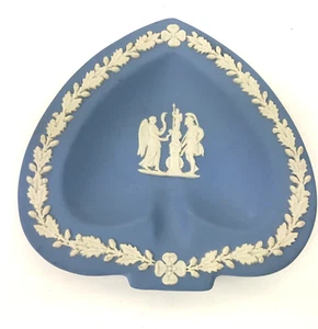 Wedgwood Jasperware Jasper Blue Small Trinket Dish Spade Bridge Set England Made - Picture 1 of 7