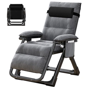 H&ZT Zero Gravity Chair, 26In L Reclining Lounge Chair Patio Reclining Chaise - Picture 1 of 14