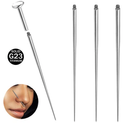 14-18G Titanium Steel Threaded/Threadless Nose Piercing Needle Ear Piercing Tool - Image 1 of 4