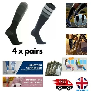 Compression Socks Running Anti Fatigue Travel Flight Ladies Men Sport Small x 4 - Picture 1 of 12