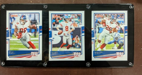 NEW YORK GIANTS 3 CARD PLAQUE EVAN ENGRAM DANIEL JONES SAQUON BARKLEY Cover
