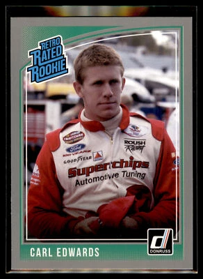 2019 Donruss Racing NASCAR Retro Rated Rookie SILVER Parallel #22 Carl Edwards - Image 1 of 2