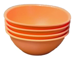 Tupperware Large Bowls Legacy Pinch Soup Cereal x4 Lt Orange Microwave 700ml 3c - Picture 1 of 6
