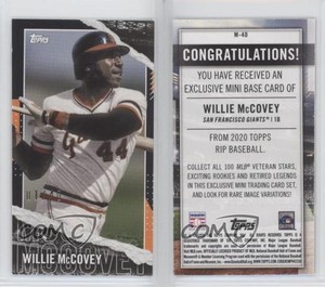 2020 Topps Rip Mini Base Inner Black /40 Willie McCovey #M-40 HOF