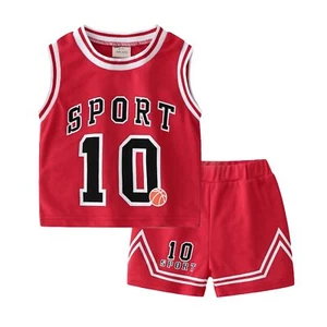 Kids Sports Shorts Sets Boys Jerseys Tracksuit 2 Piece Basketball Performance... - Picture 1 of 7
