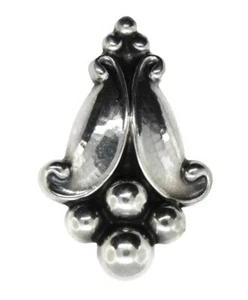 Pendiente trasero de un solo tornillo Georg Jensen Dinamarca 925 flor de tulipán esterlina 32B - Imagen 1 de 9